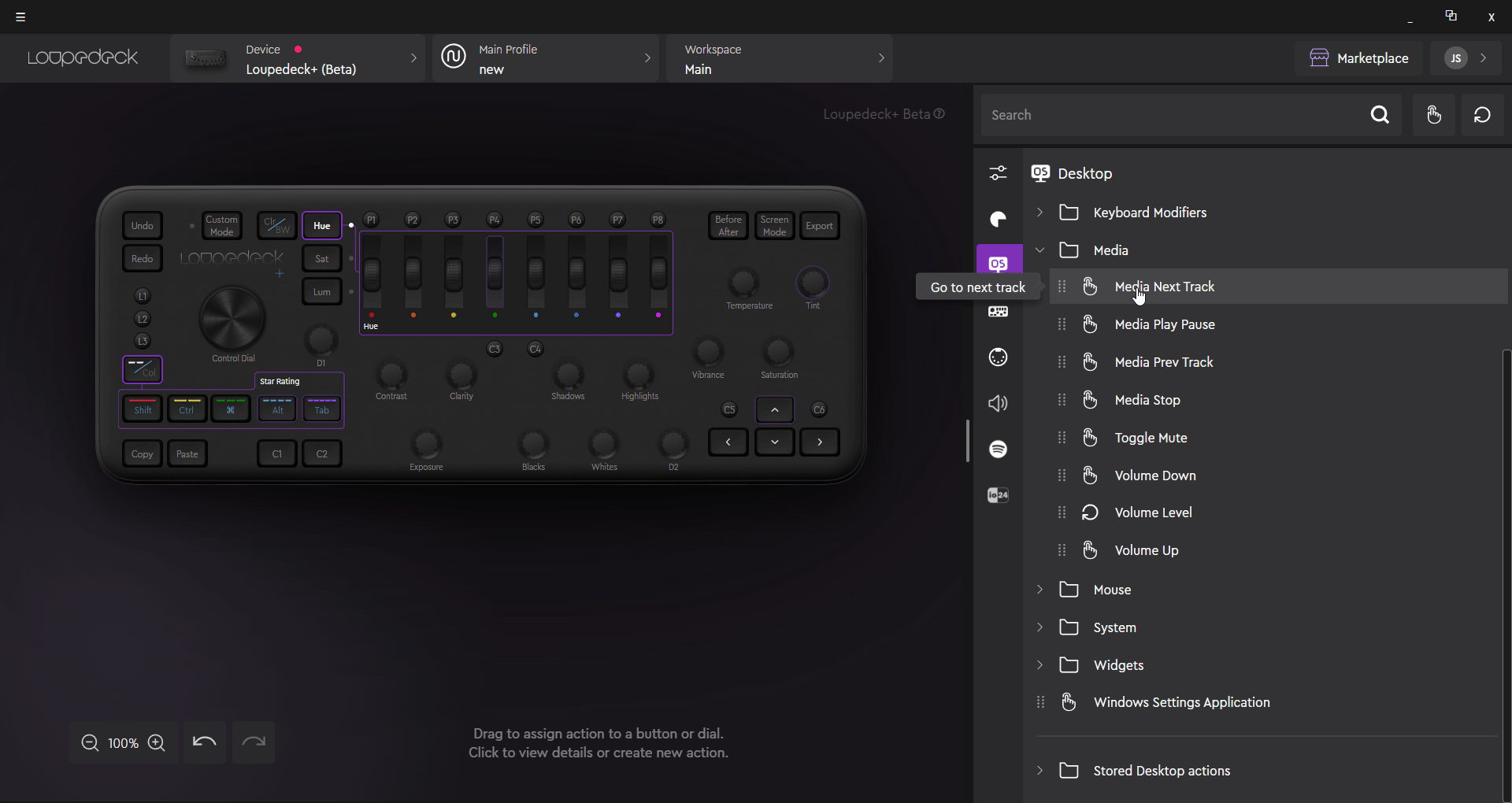 Getting started with Loupedeck+ console on Loupedeck´s new UI