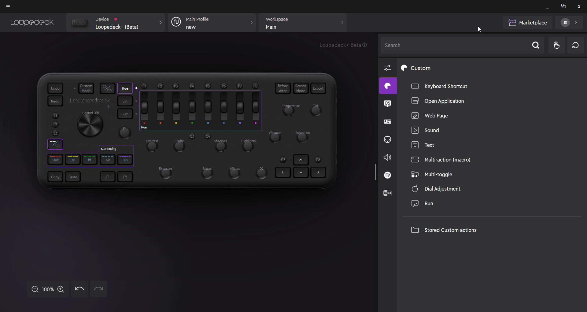 Getting started with Loupedeck+ console on Loupedeck´s new UI